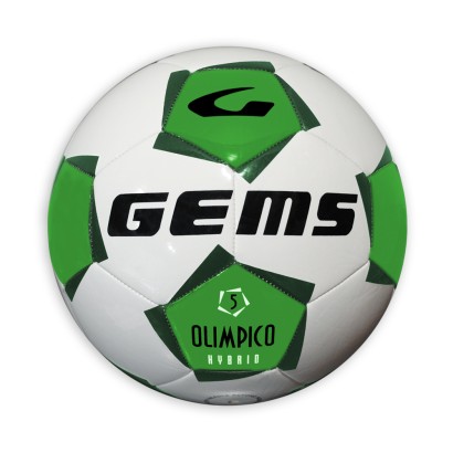 Bílo-zelený fotbalový míč Gems Olimpico Hybrid